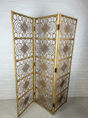 Lot 749 - A MID CENTURY BAMBOO FOLDING SCREEN, 

180cm x...