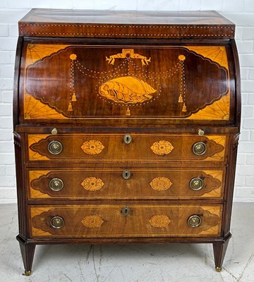 Lot 767 - A 19TH CENTURY SHERATON REVIVAL ROLL TOP...