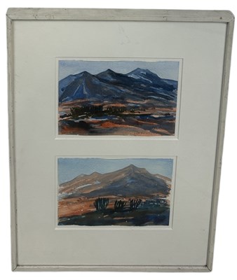 Lot 494 - A PAIR OF WATERCOLOUR PAINTINGS ON PAPER DEPICTING A MOUNTAIN RANGE