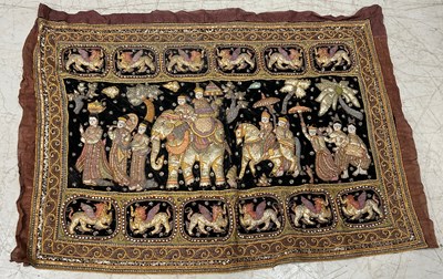 Lot 811 - A SOUTH EAST ASIAN METAL THREAD EMBROIDERED...