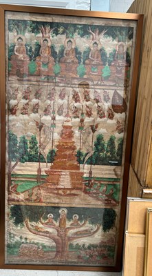 Lot 812 - A VERY LARGE 20TH CENTURY THANGKA, 

Framed...