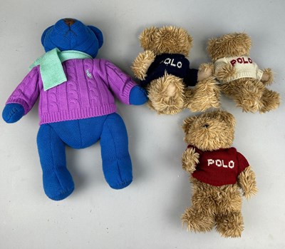 Lot 825 - A COLLECTION OF FOUR RALPH LAUREN POLO TOY BEARS