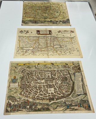 Lot 45 - HOLY LAND: THREE HAND COLOURED MAPS, TWO BY...