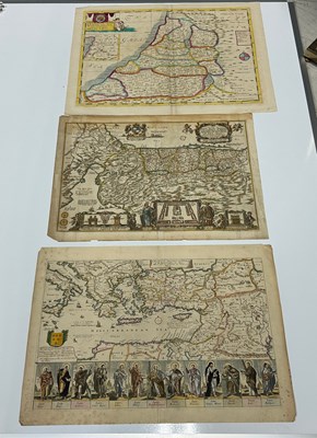 Lot 46 - HOLY LAND: THREE HAND COLOURED MAPS, ONE EARLY...