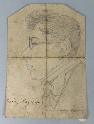 Lot 544 - ATTRIBUTED TO ANTHONY VANDYKE COPLEY FIELDING (BRITISH 1787-1855): A PENCIL SKETCH POSSIBLY A SELF POTRAIT