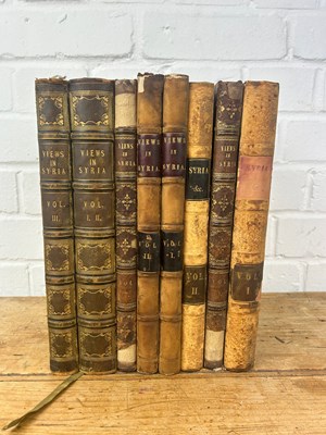 Lot 66 - FISCHER'S VIEWS IN SYRIA: EIGHT BOOKS LEATHER...