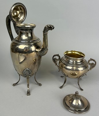 Lot 89 - A PART 800 SILVER TEA SET COMPRISING A COFFEE...