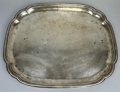 Lot 100 - A GERMAN SILVER TRAY MARKED 900, 

Weight:...