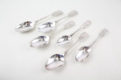 Lot 131 - 6X STERLING SILVER GEORGIAN TEASPOON...