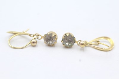 Lot 187 - 9CT GOLD ANTIQUE PASTE DROP EARRINGS 

Weight...