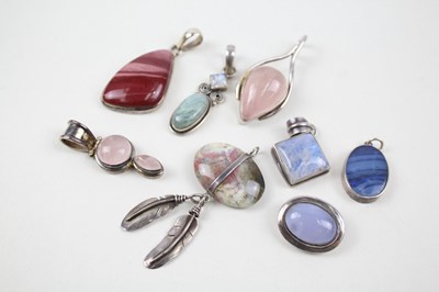 Lot 235 - COLLECTION OF STERLING SILVER GEMSTONE...