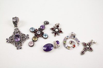 Lot 236 - COLLECTION OF STERLING SILVER GEMSTONE...