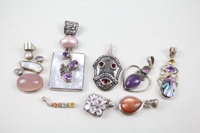 Lot 245 - COLLECTION OF STERLING SILVER GEMSTONE...