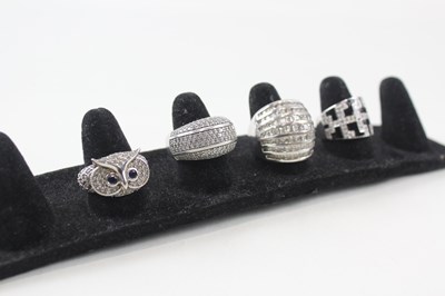 Lot 246 - COLLECTION OF STERLING SILVER CUBIC ZIRCONIA...