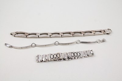 Lot 247 - COLLECTION OF STERLING SILVER BRACELETS INC....