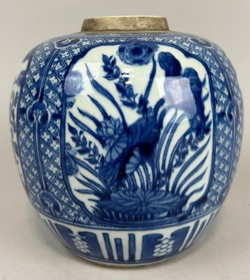 Lot 257 - A CHINESE BLUE AND WHITE GINGER JAR, 

17.5cm...