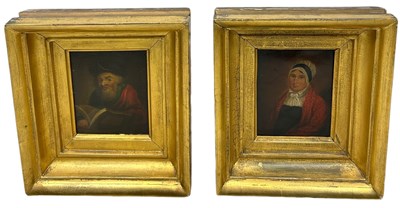 Lot 292 - A PAIR OF NAIVE OIL PAINTINGS DEPICTING A LADY...