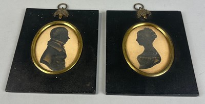 Lot 297 - A PAIR OF GEORGIAN SILHOUETTES DEPICTING A...