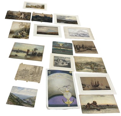 Lot 559 - A COLLECTION OF MOSTLY WATERCOLOURS, INCLUDING A FEW PRINTS (QTY)