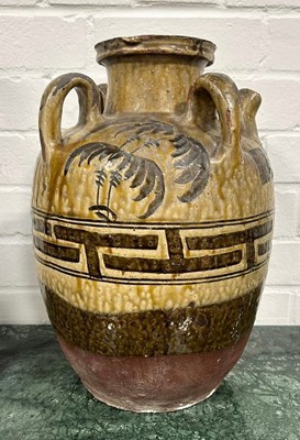 Lot 458 - A LARGE CERAMIC JAR, 

36cmH