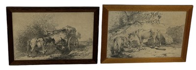 Lot 552 - A PAIR OF PENCIL DRAWINGS ON PAPER DEPICTING HORSES