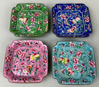 Lot 481 - A SET OF FOUR CLOISONNE ENAMEL DISHES,

8cm D...