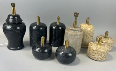 Lot 496 - A COLLECTION OF NINE MARBLE LAMPS (9)