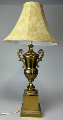 Lot 499 - A LARGE BRASS OR BRONZE URN TABLE LAMP, 

55cm...