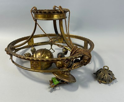 Lot 505 - A BRASS CHANDELIER, 

53cm x 32cm