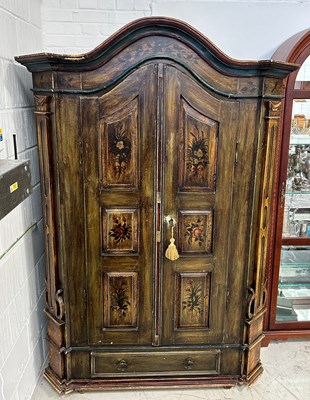 Lot 510A - A LARGE TYROLEAN PAINTED ARMOIRE, 

205cm x...