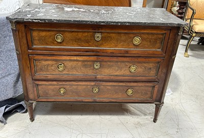 Lot 523 - A 19TH CENTURY FRENCH COMMODE WITH GREY...