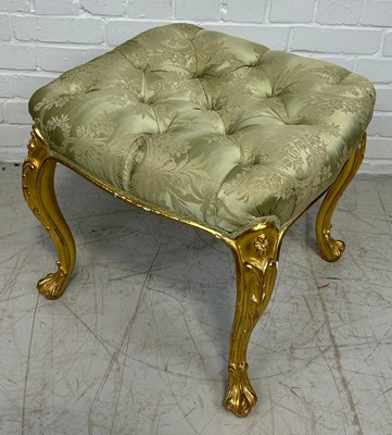 Lot 524 - A SMALL LOUIS XVI STYLE GILT WOOD STOOL...