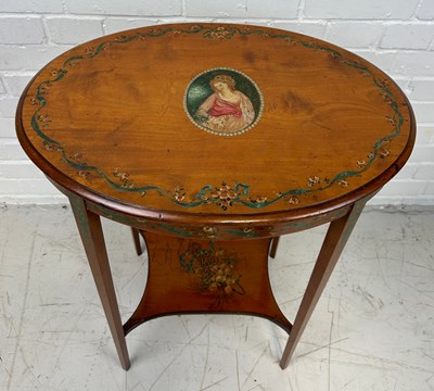 Lot 536 - AN EDWARDIAN SHERATON REVIVAL OCCASIONAL TABLE...