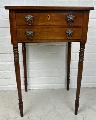 Lot 537 - AN ANTIQUE MAHOGANY OCCASIONAL TABLE WITH TWO...