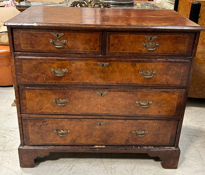 Lot 541 - A GEORGIAN BURR WOOD CHEST OF DRAWERS, 

100cm...