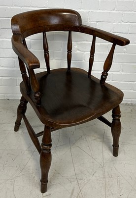 Lot 543 - AN OAK SMOKERS ARMCHAIR, 

78cm x 55cm x 55cm