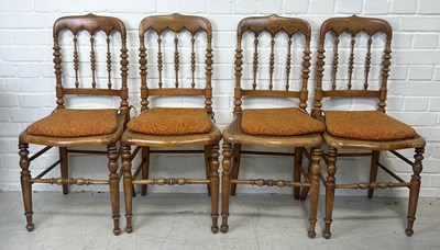 Lot 548 - A SET OF FOUR CHIAVARI SIDE CHAIRS,

89cm x...