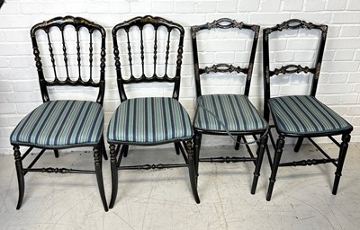 Lot 549 - A GROUP OF FOUR FOUR BLACK LACQUERED SIDE...