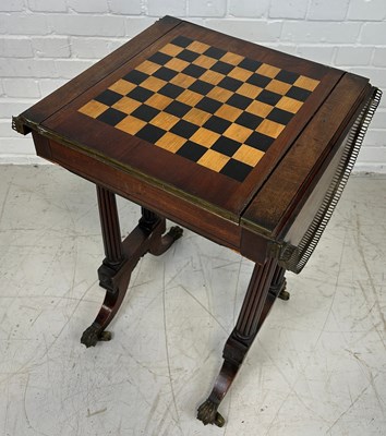 Lot 569 - A 19TH CENTURY GAMES TABLE, 

87cm x 73cm x...