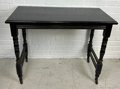 Lot 571 - AN AESTHETIC PERIOD EBONISED TABLE, 

92cm x...