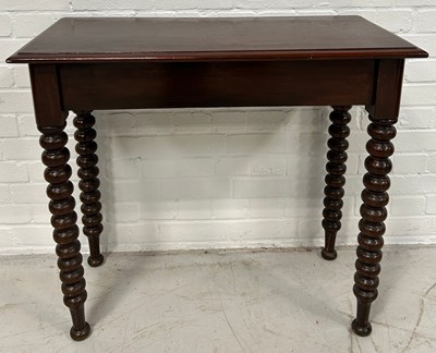 Lot 577 - A BOBBIN TURNED OCCASIONAL TABLE,

84cm x 75cm...