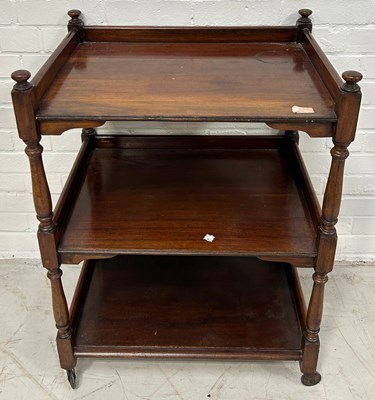 Lot 578 - A THREE TIER MAHOGANY WHATNOT, 

80cm x 60cm x...