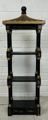 Lot 583 - A CHINOISERIE PAGODA WALL SHELF,

91cm x 21cm...