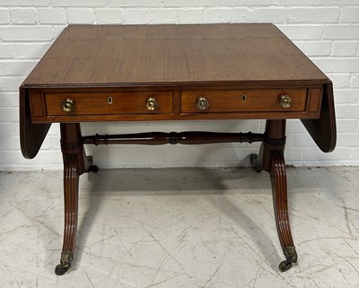 Lot 590 - AN ANTIQUE MAHOGANY SOFA TABLE, 

143cm x 70cm...