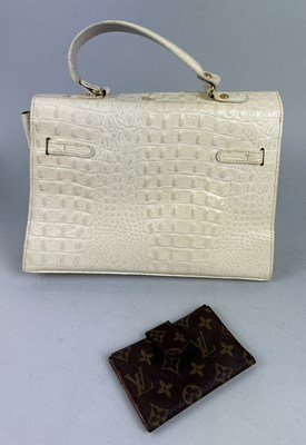 Lot 695 - AN HERMES STYLE KELLY BAG AND LOUIS VUITTON STYLE WALLET