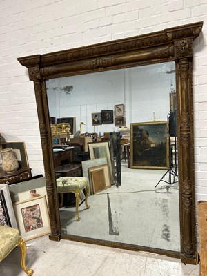 Lot 606 - A LARGE 19TH CENTURY FRENCH WALL MIRROR WITH...