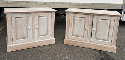 Lot 615B - A PAIR OF PINE CUPBOARDS, 

116cm x 86cm x...