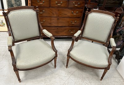 Lot 617 - A PAIR OF 19TH CENTURY FRENCH LOUIS XVI STYLE...