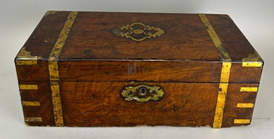 Lot 630 - A 19TH CENTURY MAHOGANY AND BRASS BOUND...