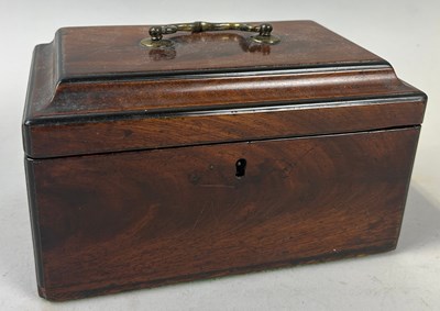 Lot 651 - A 19TH CENTURY MAHOGANY WOODEN BOX WITH BRASS...